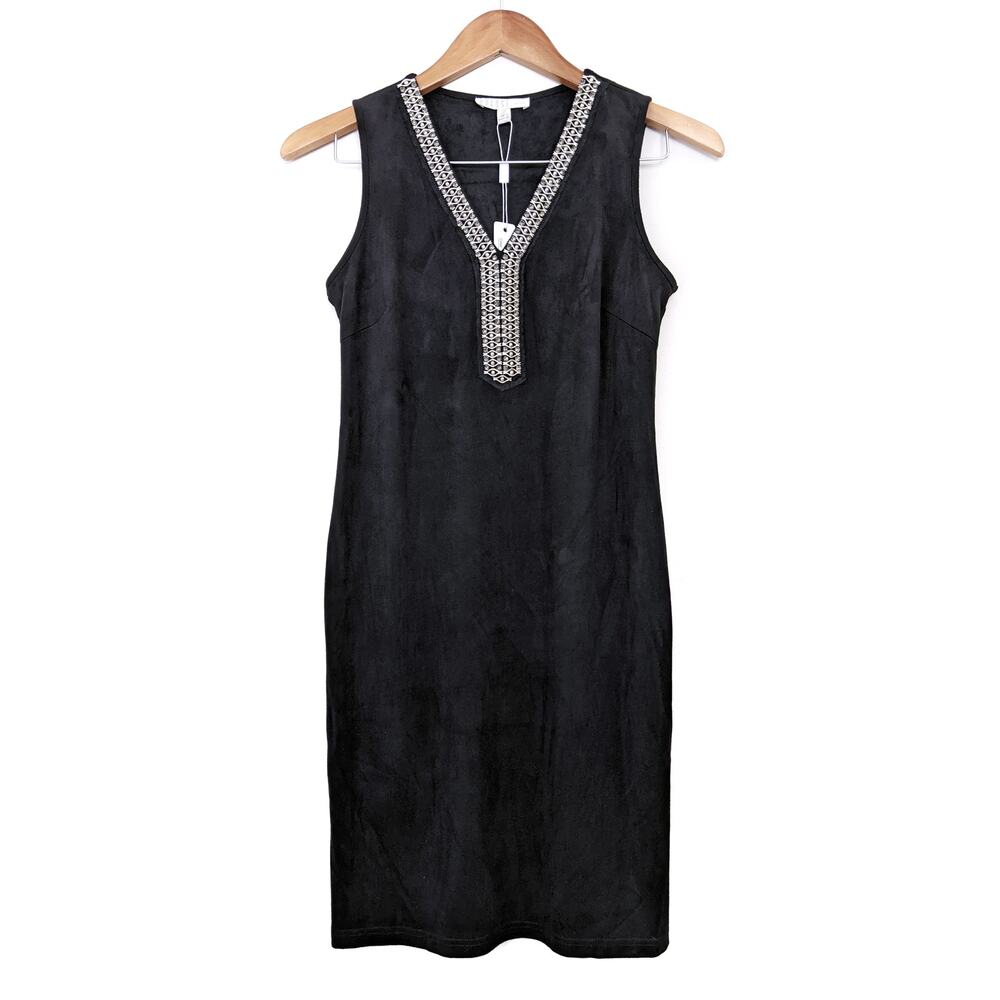 NWT SPENSE Black Sleeveless Rhinestone Mini Dress 4P